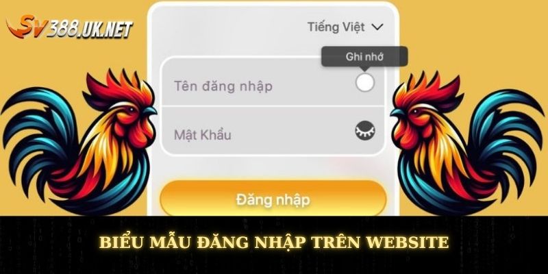 Biểu mẫu đăng nhập trên website